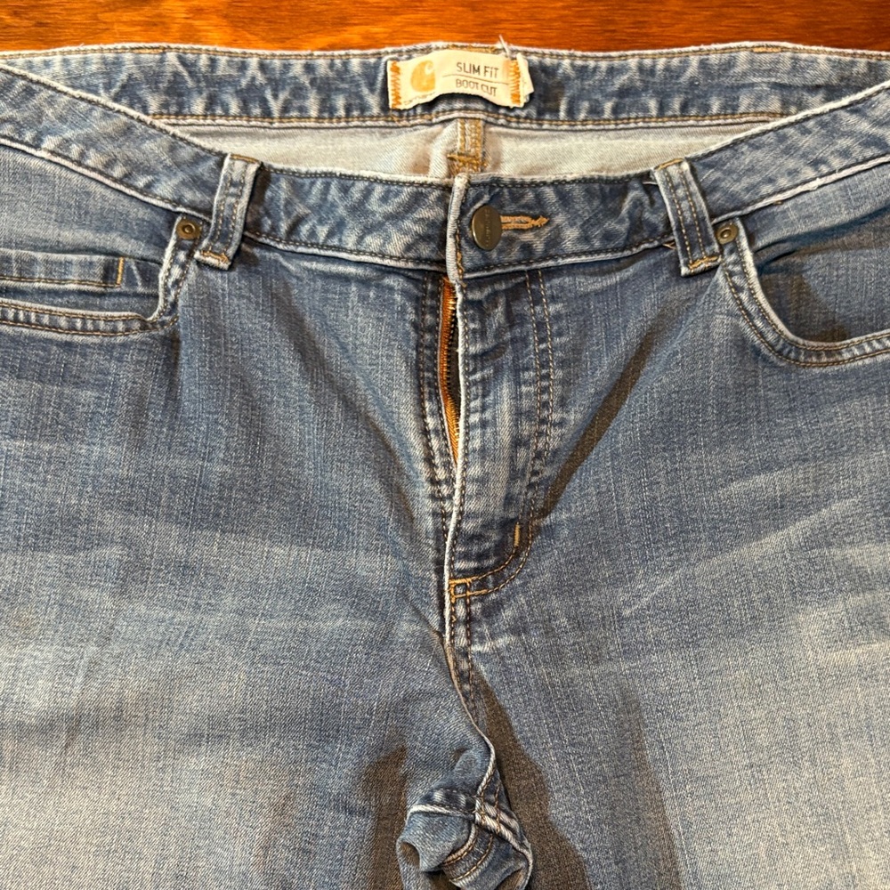 Carhartt Women’s Slim Bootcut Jeans - Light Blue Denim